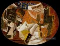 Couteau fourchette menu bouteille jambon 1914 cubisme Pablo Picasso